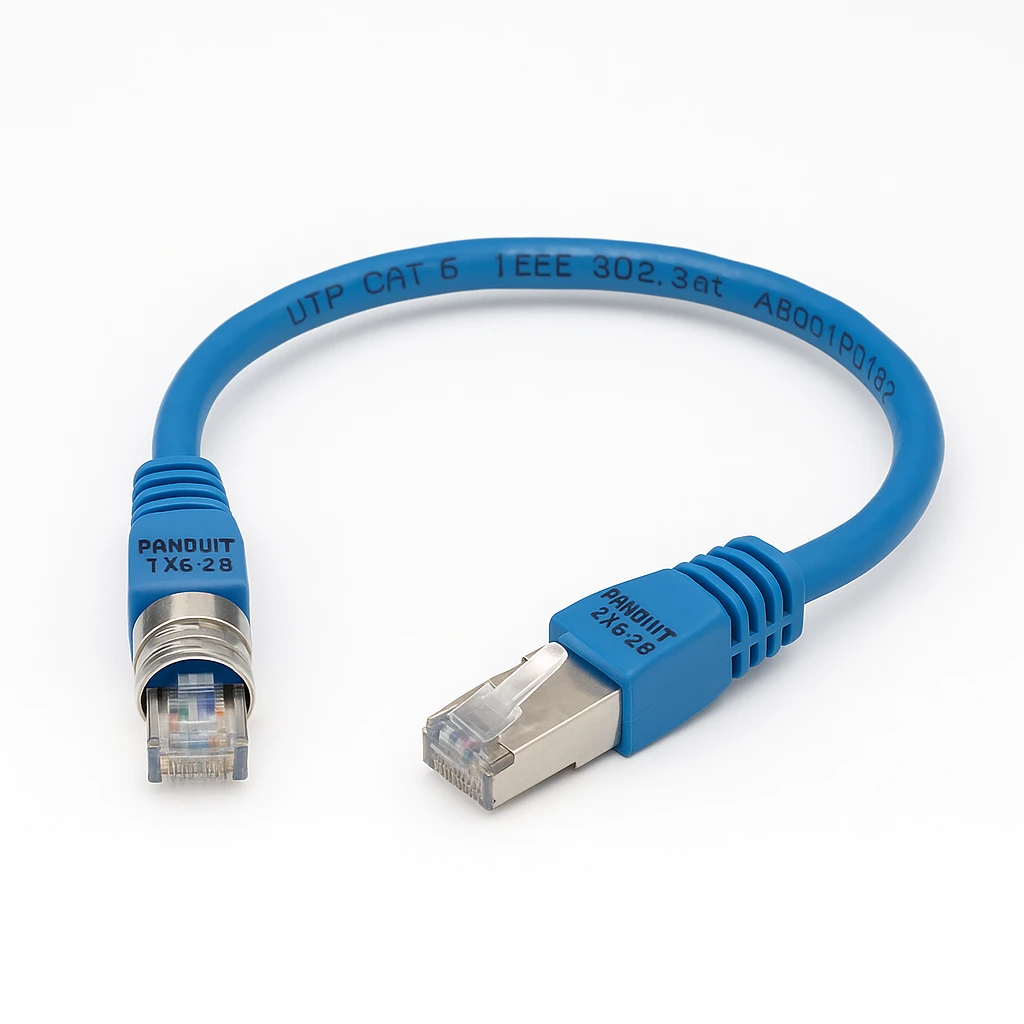 Panduit TX6-28 Category 6 Performance - Cable de interconexión - RJ-45 (M) a RJ-45 (M) - 20.3 cm - UTP - CAT 6 - IEEE 802.3at - atornillado, sin halógenos, sin enganches, trenzado - azul