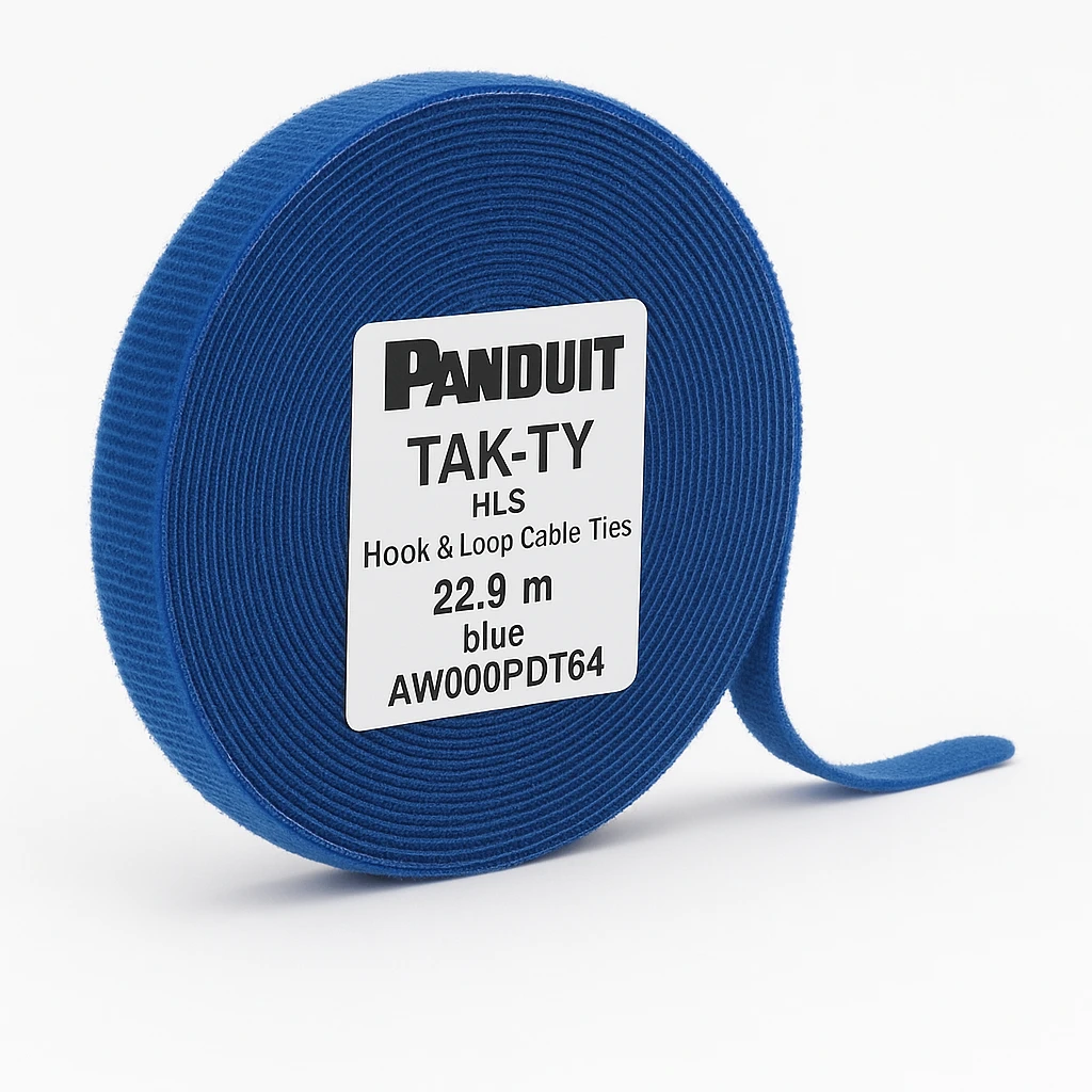 Panduit TAK-TY HLS Hook & Loop Cable Ties - Ligadura para cables - 22.9 m - azul