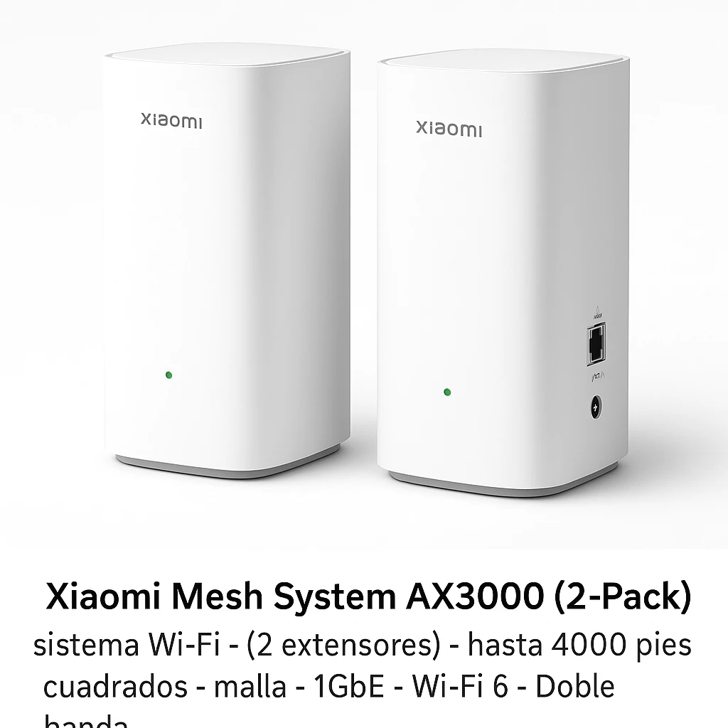 Xiaomi Mesh System AX3000 (2-Pack) - - sistema Wi-Fi - (2 extensores) - hasta 4000 pies cuadrados - malla - 1GbE - Wi-Fi 6 - Doble banda