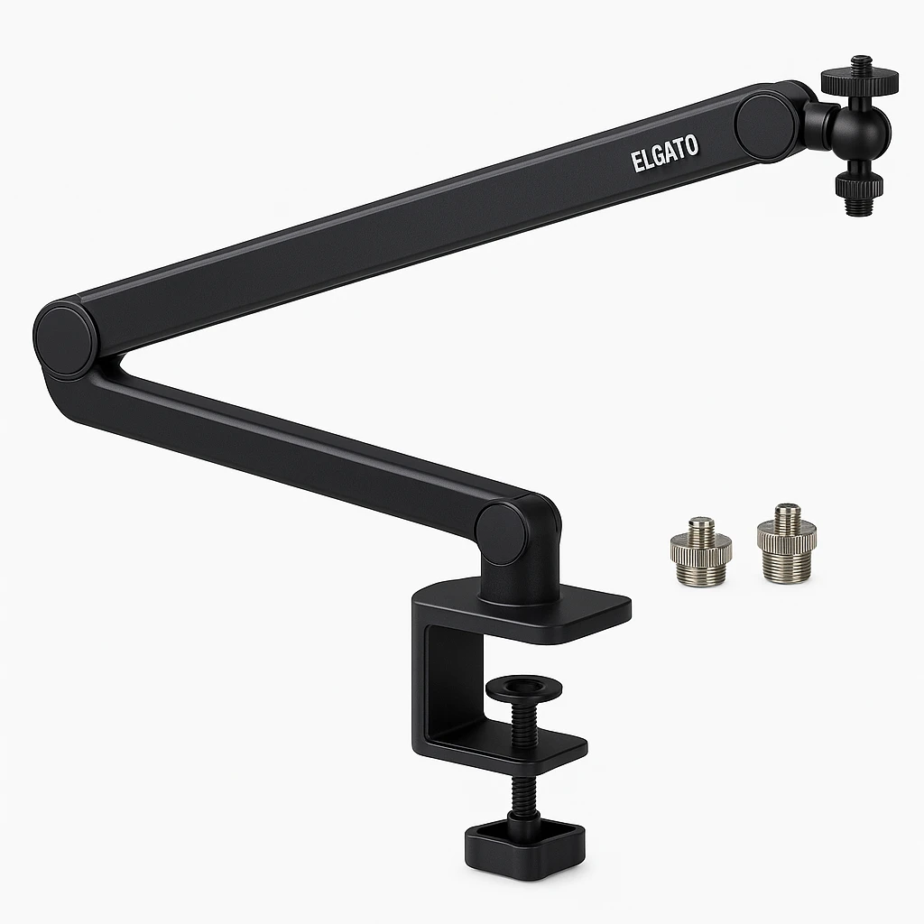 Elgato Wave Mic Arm LP - Kit de montaje (montaje con pinza de sujeción para escritorio, brazo articulado, cabeza de bola 1/4", adaptador de 1/4" a 3/8", adaptador de 1/4" a 5/8") - perfil baj