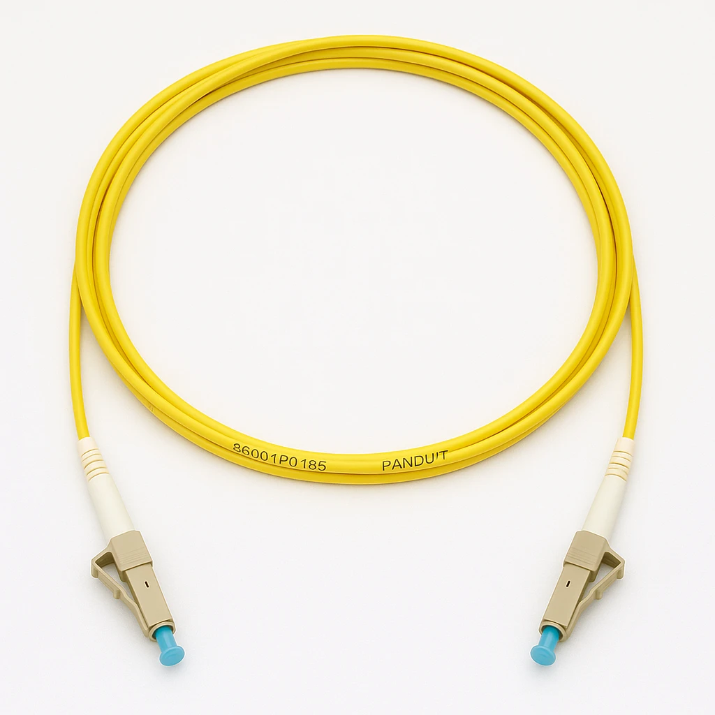 Panduit NetKey - Cable de interconexión - modo simple LC (M) a modo simple LC (M) - 2 m - fibra óptica - impresión a dos caras - 9/125 micrones - OS2 - sin halógenos - agua