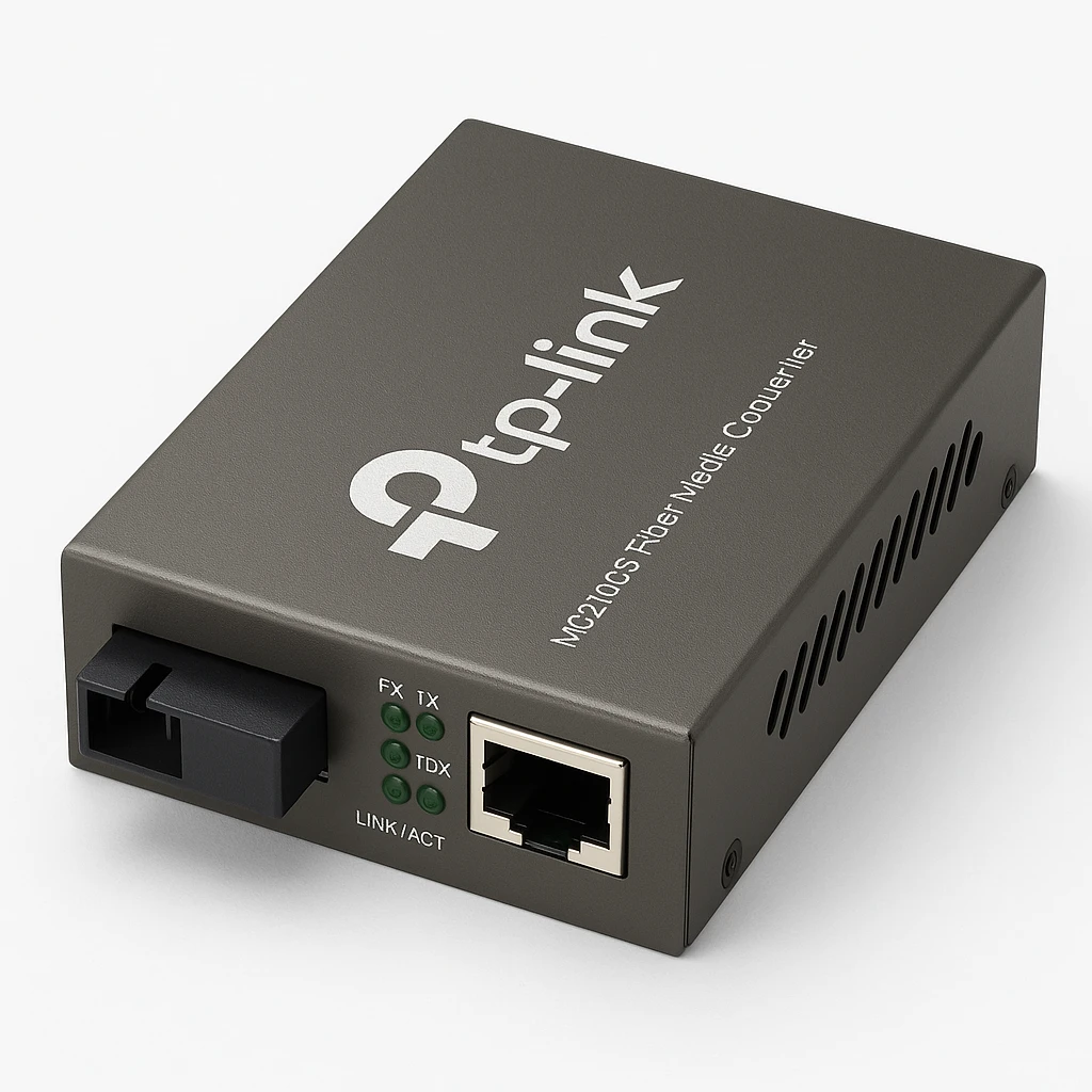 TP-Link MC210CS - Conversor de soportes de fibra - 1GbE - 1000Base-FX, 1000Base-T - RJ-45 / modo sencillo SC - hasta 15 km - 1310 nm - para P/N: TL-MC1400, TL-SG3210XHP-M2 V2.6, TL-SG3452XP V