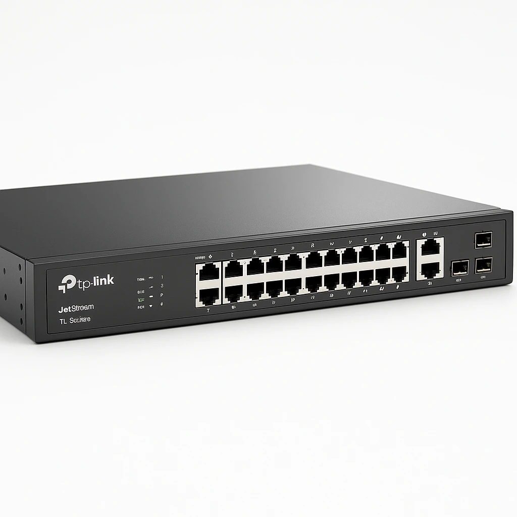 TP-Link JetStream TL-SG3428 - Conmutador - Gestionado - 24 x 10/100/1000 + 4 x Gigabit SFP - montaje en rack