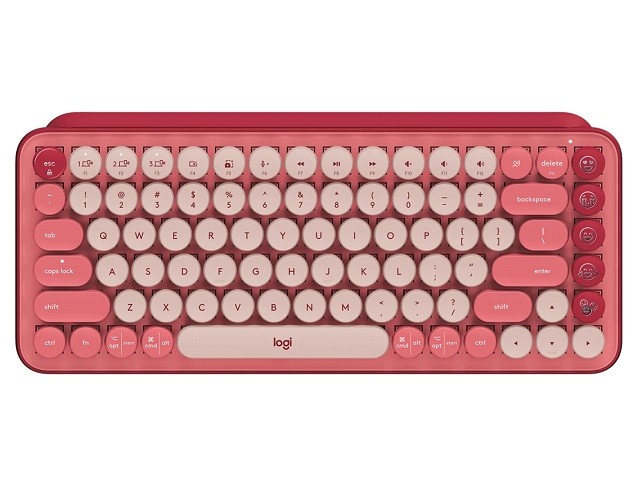 Logitech POP Keys - Teclado - Inalámbrico - Español - USB / Bluetooth LE / Bluetooth 5.1 / Bluetooth - Ergonomic Design - Rosa