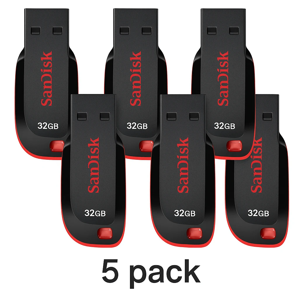 SanDisk - USB flash drive - 32 GB - USB 2.0 - 5 pack