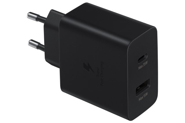 Samsung EP-TA220 - Adaptador de corriente - 35 vatios - 3 A - PD 3.0, AFC, SFC - 2 conectores de salida (USB, 24 pin USB-C) - negro