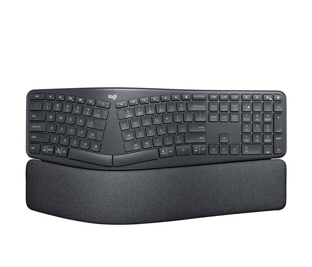 Logitech ERGO K860 - Teclado - inalámbrico - 2.4 GHz, Bluetooth 5.0 - grafito