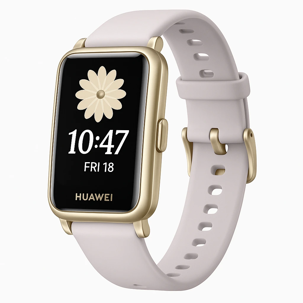 Huawei Watch Fit Mini - Dorado claro - reloj inteligente con correa - fluoroelastómero - púrpura - tamaño de la muñeca: 130-200 mm - pantalla luminosa 1.47" - Bluetooth - 20 g