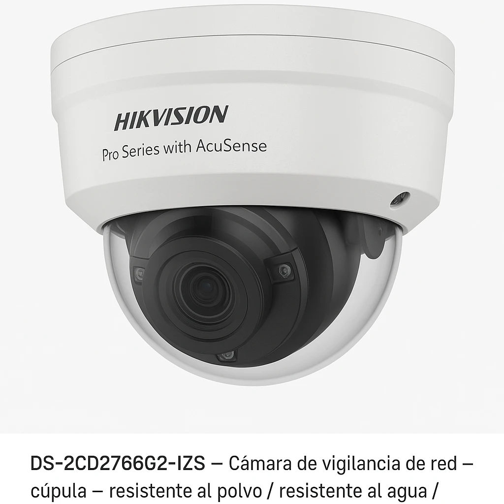 Hikvision Pro Series with AcuSense DS-2CD2766G2-IZS - Cámara de vigilancia de red - cúpula - resistente al polvo / resistente al agua / antivandalismo - color (Día y noche) - 6 MP - 3200 x 18