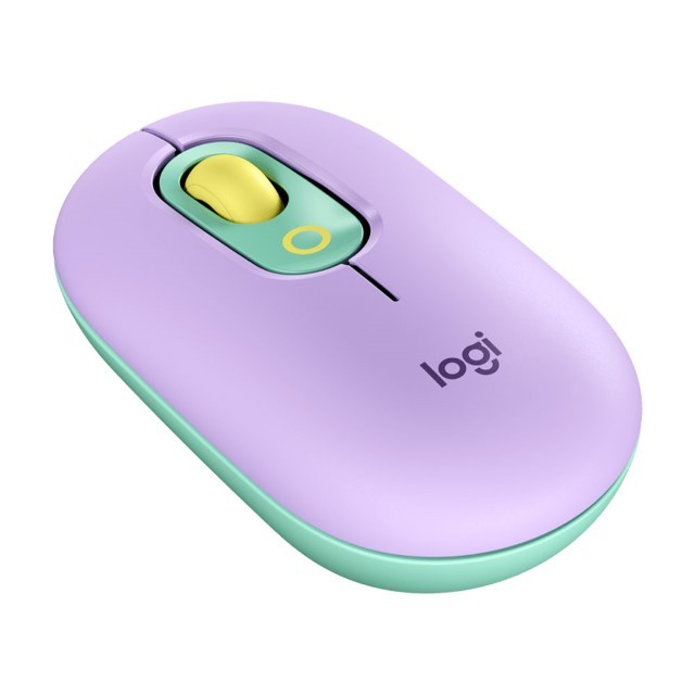 Logitech POP - Ratón - emoji personalizado - óptico - 4 botones - inalámbrico - Bluetooth 5.1 LE - morado
