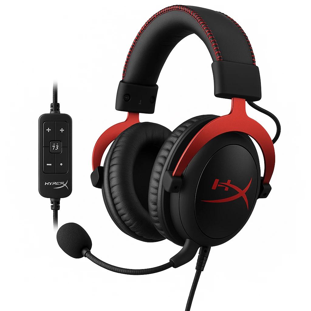 HyperX Cloud II Gaming - Auricular - 7.1 canales - tamaño completo - cableado - USB, conector de 3,5 mm - negro, rojo - para Victus by HP Laptop 15, 16; Laptop 14, 15, 17; Pavilion x360 Lapto