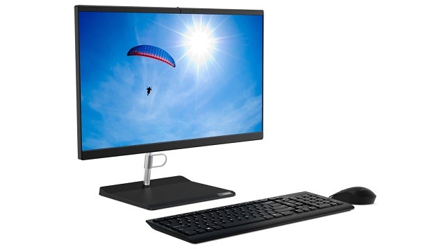Lenovo V50a-22IMB AIO 11FN - Todo en uno con soporte de monitor - Core i3 10100T / hasta 3.8 GHz - RAM 8 GB - SSD 256 GB - NVMe - grabadora de DVD - UHD Graphics 630 - Gigabit Ethernet - Win 