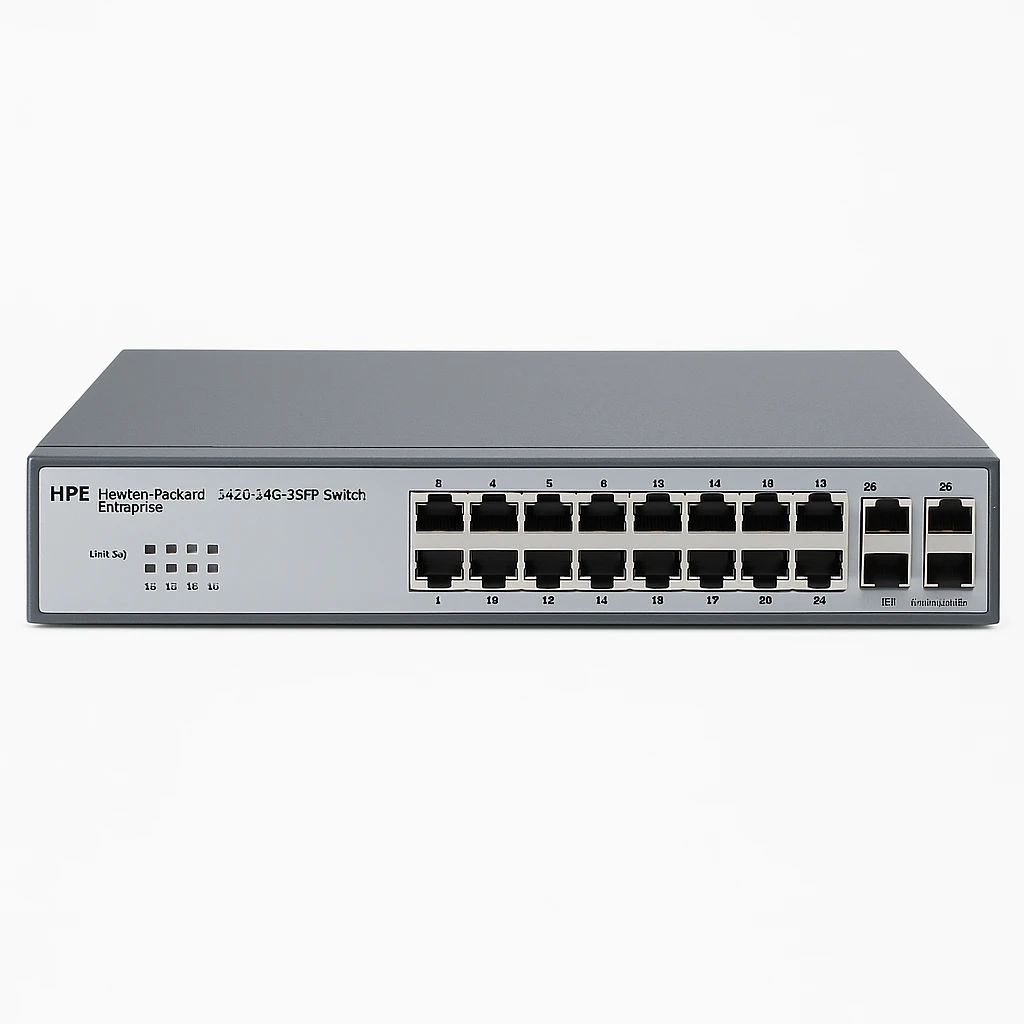 HPE 1420-24G-2SFP Switch - Conmutador - sin gestionar - 24 x 10/100/1000 + 2 x Fast Ethernet/Gigabit SFP - sobremesa, montaje en rack