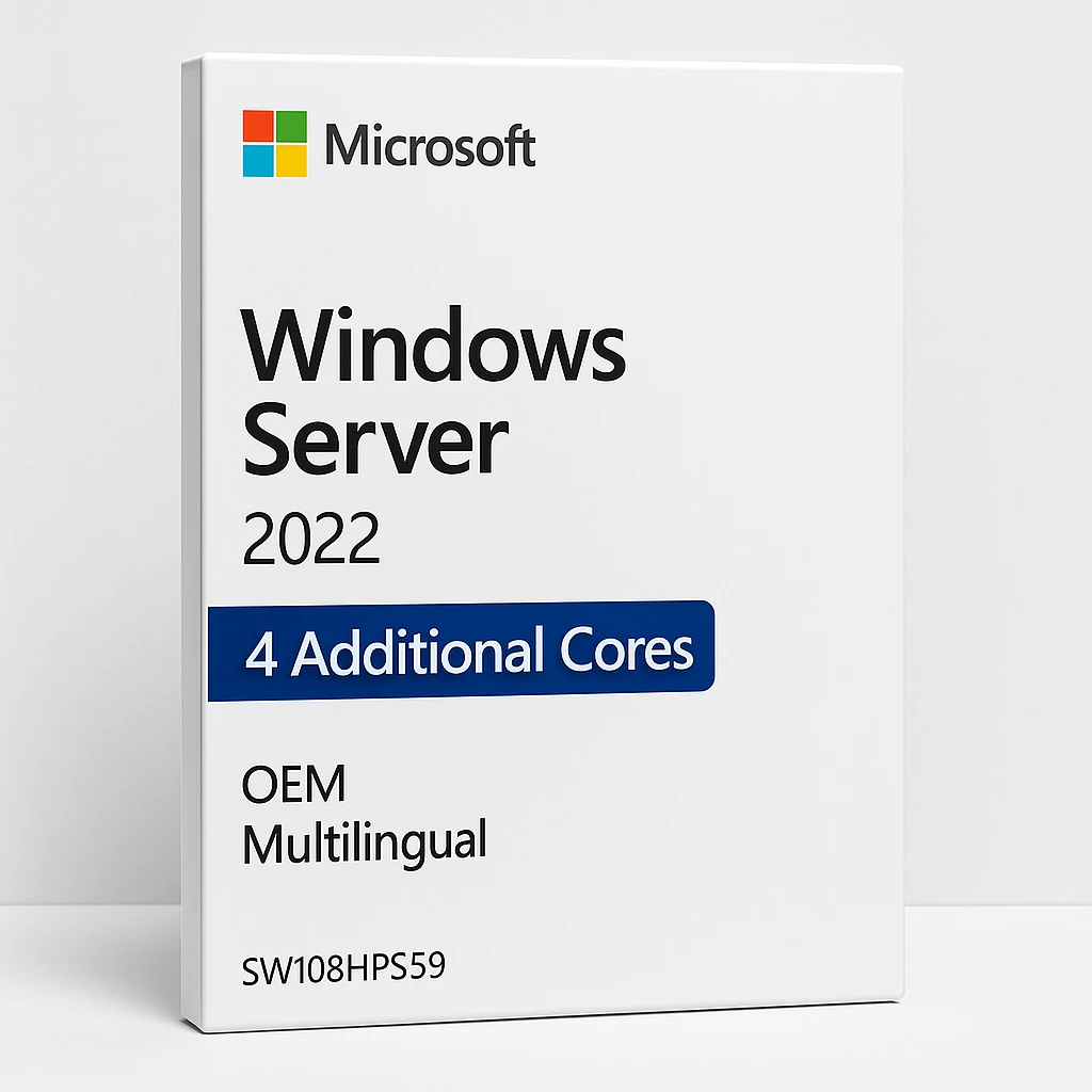 Microsoft Windows Server 2022 - Licencia - 4 núcleos adicionales - OEM - Multilingüe - Mundial