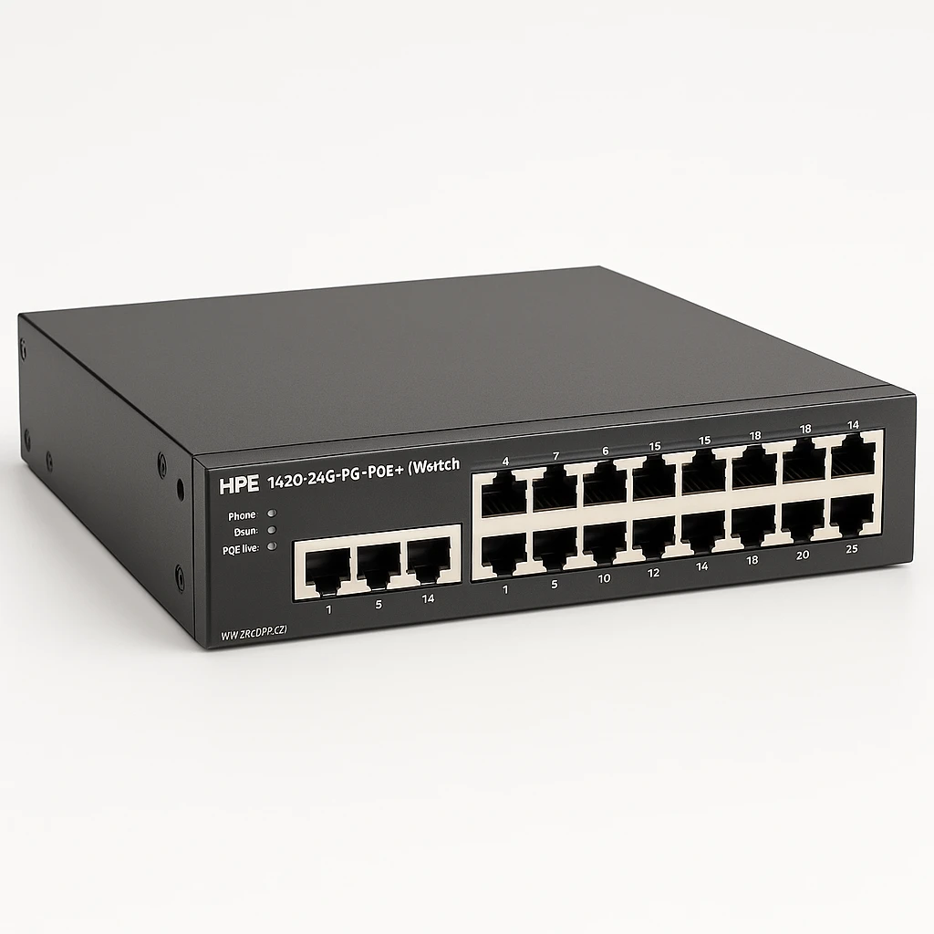 HPE 1420-24G-PoE+ (124W) Switch - Conmutador - sin gestionar - 12 x 10/100/1000 (PoE+) + 12 x 10/100/1000 - sobremesa, montaje en rack - PoE+ (124 W)