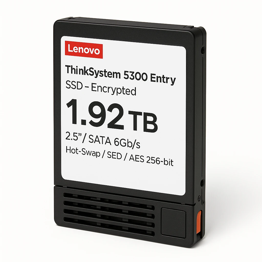 Lenovo ThinkSystem 5300 Entry - SSD - cifrado - 1.92 TB - hot-swap - 2.5" - SATA 6Gb/s - AES de 256 bits - Self-Encrypting Drive (SED) - negro - para ThinkAgile MX3330-F Appliance; MX3331-F C