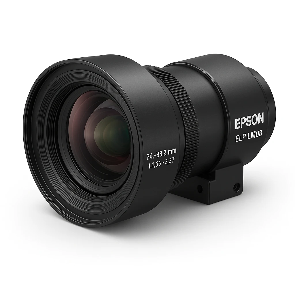 Epson ELP LM08 - Lente de zoom de alcance medio - 24 mm - 38.2 mm - f/1.65-2.27 - para Epson EB-L1065, L1070, PU1006, PU1007, PU1008, Pro G7500, Pro L1060, Pro L1070, Pro L1200