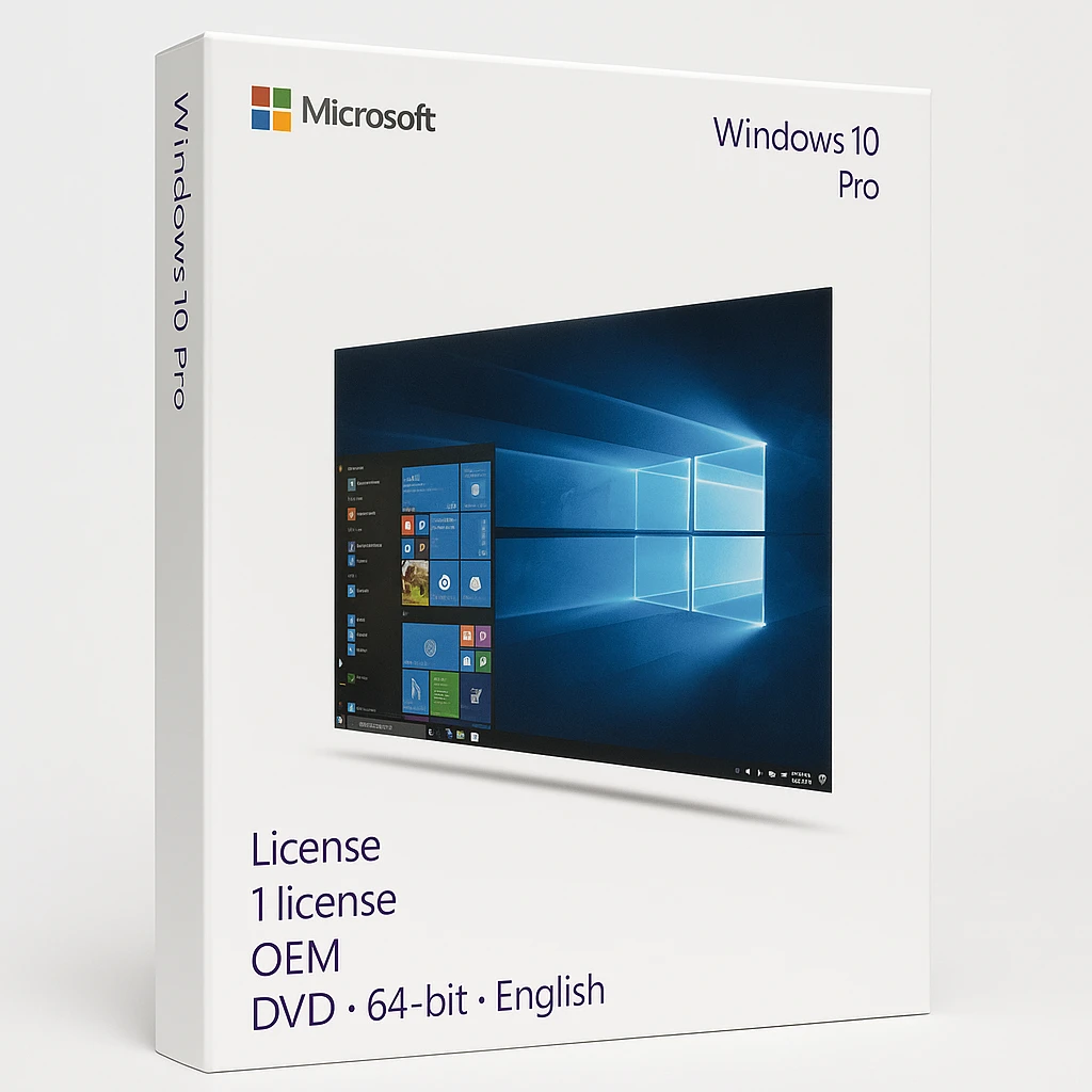 Windows 10 Pro - Licencia - 1 licencia - OEM - DVD - 64-bit - Inglés