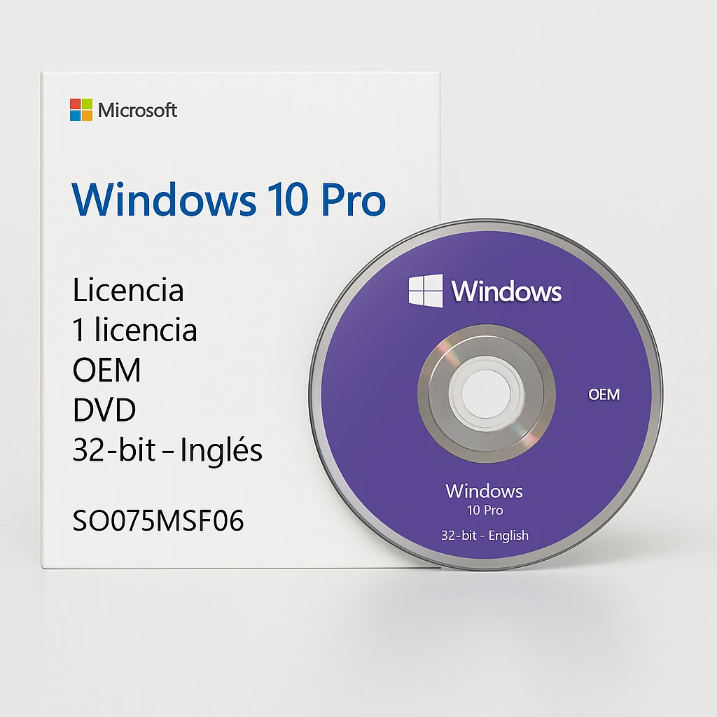 Windows 10 Pro - Licencia - 1 licencia - OEM - DVD - 32-bit - Inglés