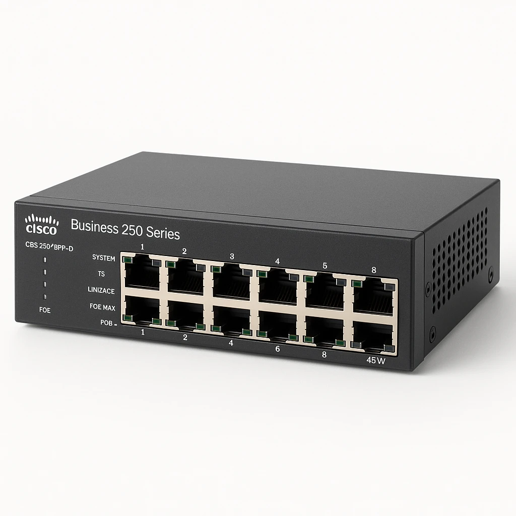 Cisco Business 250 Series CBS250-8PP-D - Conmutador - L3 - inteligente - 8 x 10/100/1000 (PoE+) - sobremesa - PoE+ (45 W)