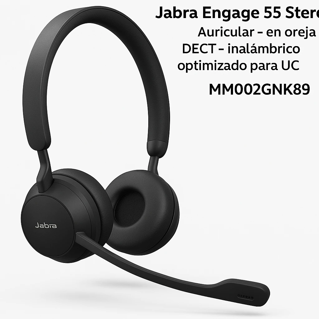 Jabra Engage 55 Stereo - Auricular - en oreja - DECT - inalámbrico - optimizado para UC