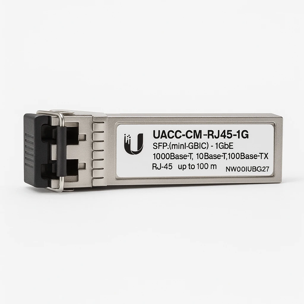 Ubiquiti UACC-CM-RJ45-1G - Módulo de transceptor SFP (mini-GBIC) - 1GbE - 1000Base-T, 10Base-T, 100Base-TX - RJ-45 - hasta 100 m