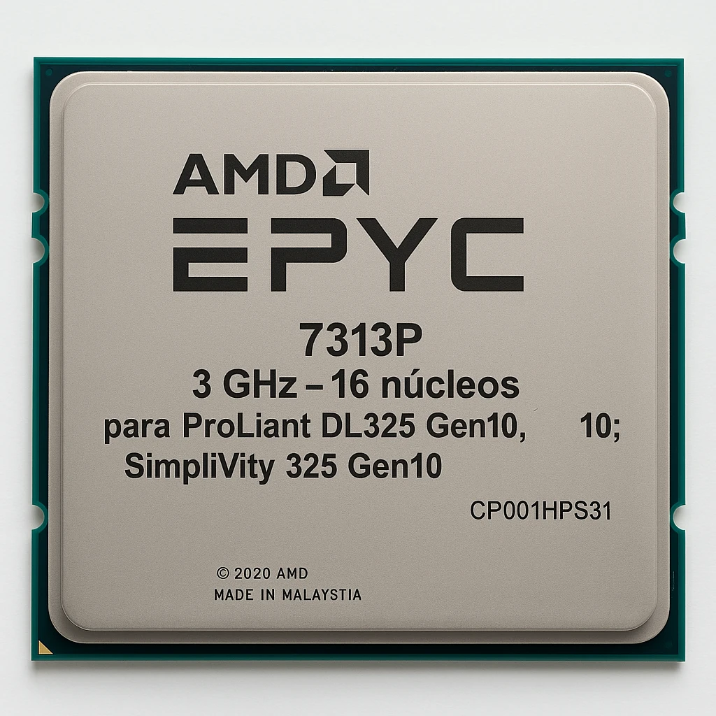 AMD EPYC 7313P - 3 GHz - 16 núcleos - para ProLiant DL325 Gen10, DL345 Gen10; SimpliVity 325 Gen10