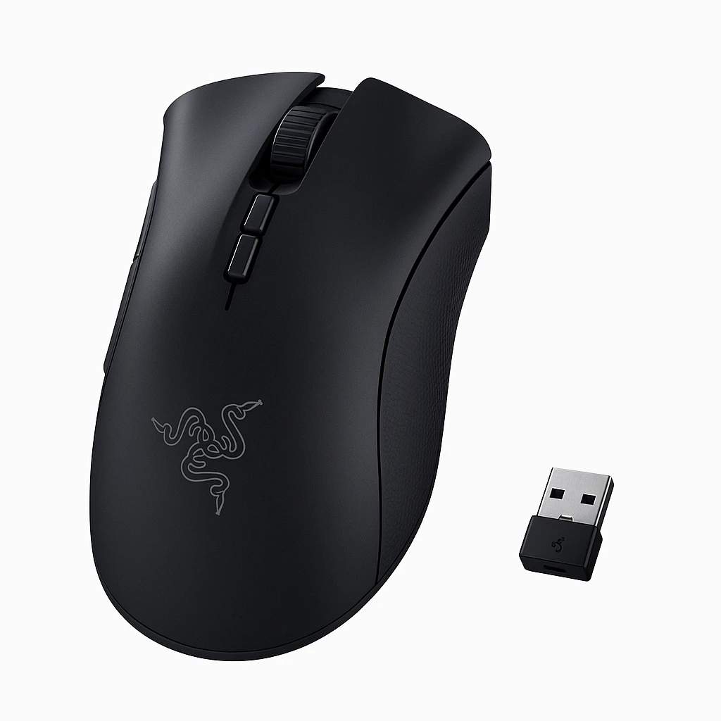 Razer DeathAdder V2 X HyperSpeed - Ratón - ergonómico - diestro - óptico - 7 botones - inalámbrico - 2.4 GHz, Bluetooth - receptor inalámbrico USB
