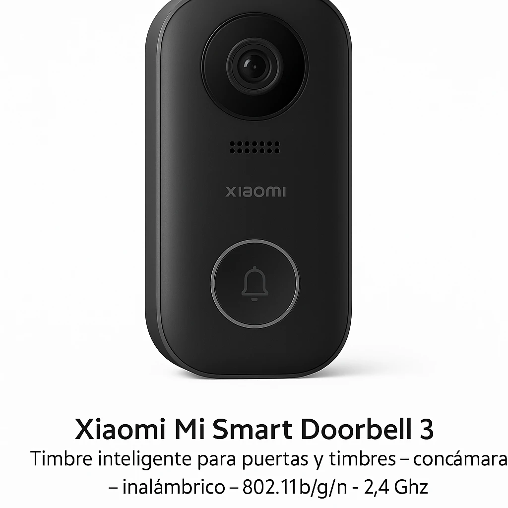 Xiaomi Mi Smart Doorbell 3 - Timbre inteligente para puertas y timbres - con cámara - inalámbrico - 802.11b/g/n - 2.4 Ghz