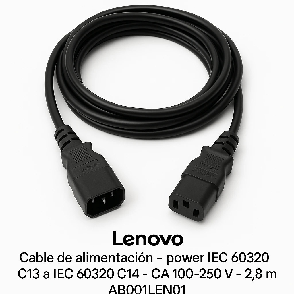 Lenovo - Cable de alimentación - power IEC 60320 C13 a IEC 60320 C14 - CA 100-250 V - 2.8 m