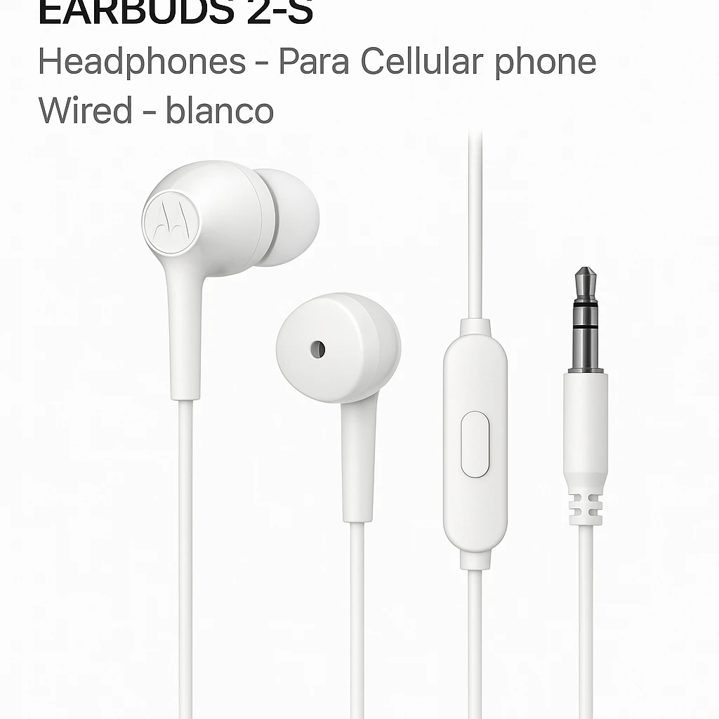 Motorola - EARBUDS 2-S - Headphones - Para Cellular phone - Wired - blanco