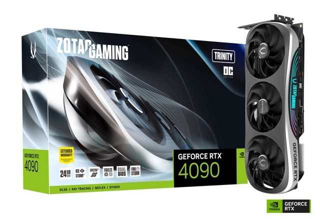 ZOTAC GAMING GeForce RTX 4090 Trinity - OC Edition - tarjeta gráfica - NVIDIA GeForce RTX 4090 - 24 GB GDDR6X - PCIe 4.0 x16 - 3 x DisplayPort, HDMI
