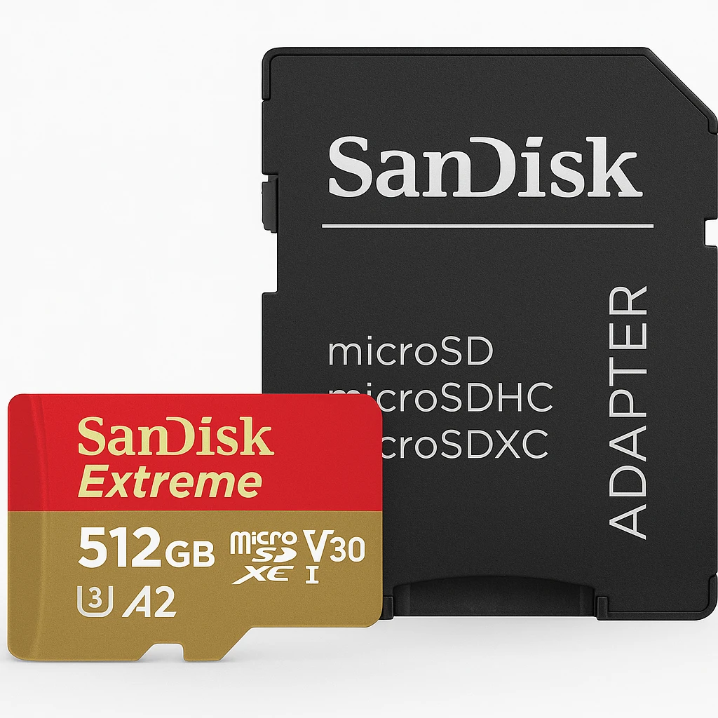 SanDisk Extreme - Tarjeta de memoria flash (adaptador microSDXC a SD Incluido) - 512 GB - A2 / Video Class V30 / UHS-I U3 / Class10 - microSDXC UHS-I