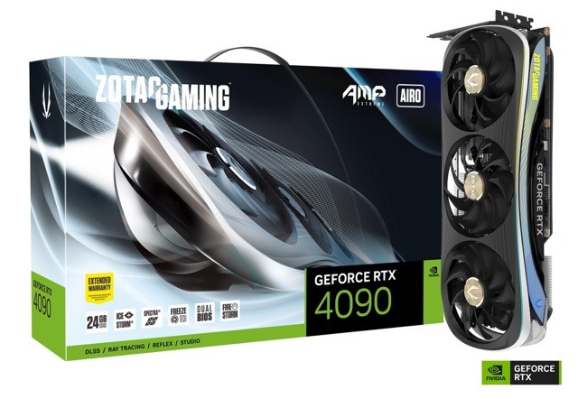 ZOTAC GAMING GeForce RTX 4090 AMP Extreme AIRO - Tarjeta gráfica - NVIDIA GeForce RTX 4090 - 24 GB GDDR6X - PCIe 4.0 x16 - 3 x DisplayPort, HDMI