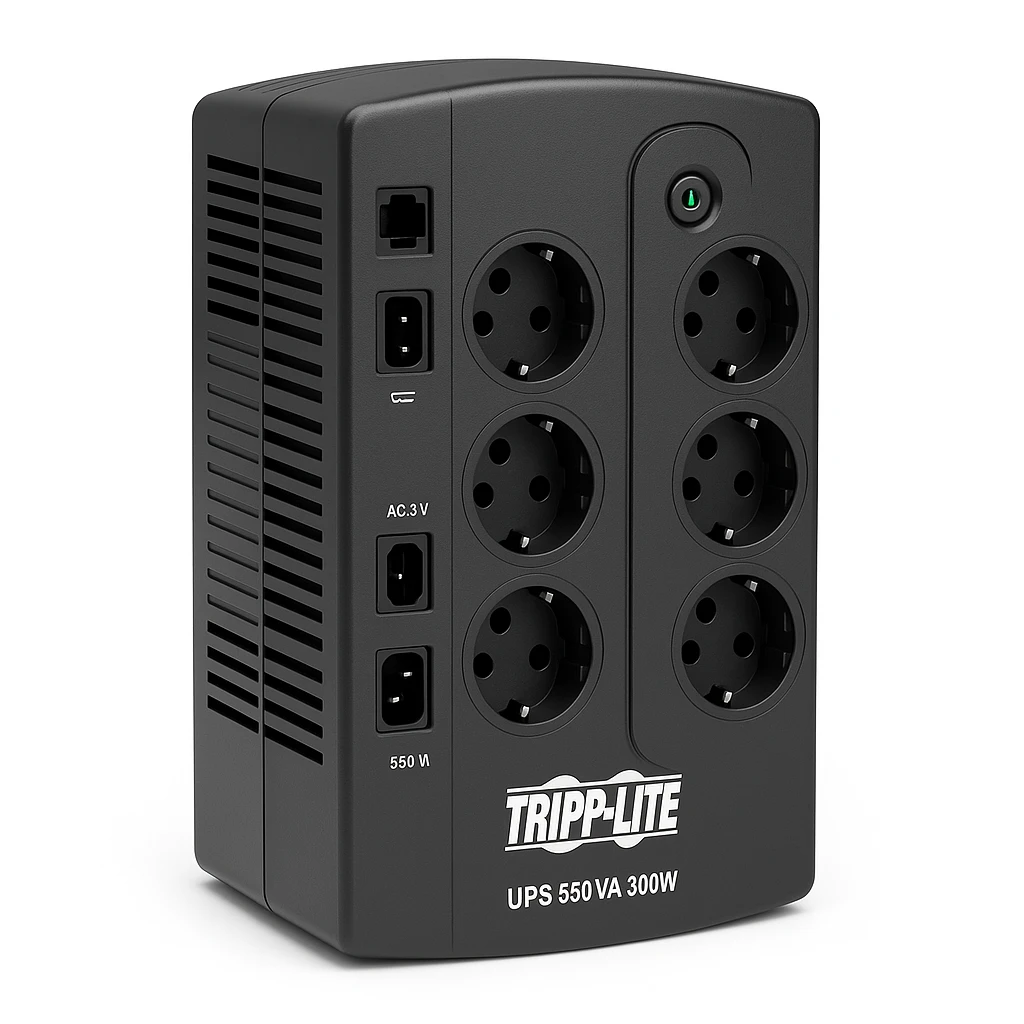 Tripp Lite UPS 550VA 300W Desktop Battery Back Up AVR 230V RJ11 C13 - UPS - CA 230 V - 300 vatios - 550 VA - conectores de salida: 6 - negro atractivo