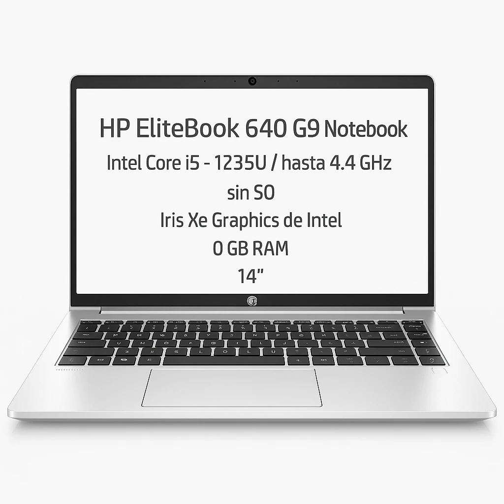HP EliteBook 640 G9 Notebook - Intel Core i5 - 1235U / hasta 4.4 GHz - sin SO - Iris Xe Graphics de Intel - 0 GB RAM - 14" - CTO