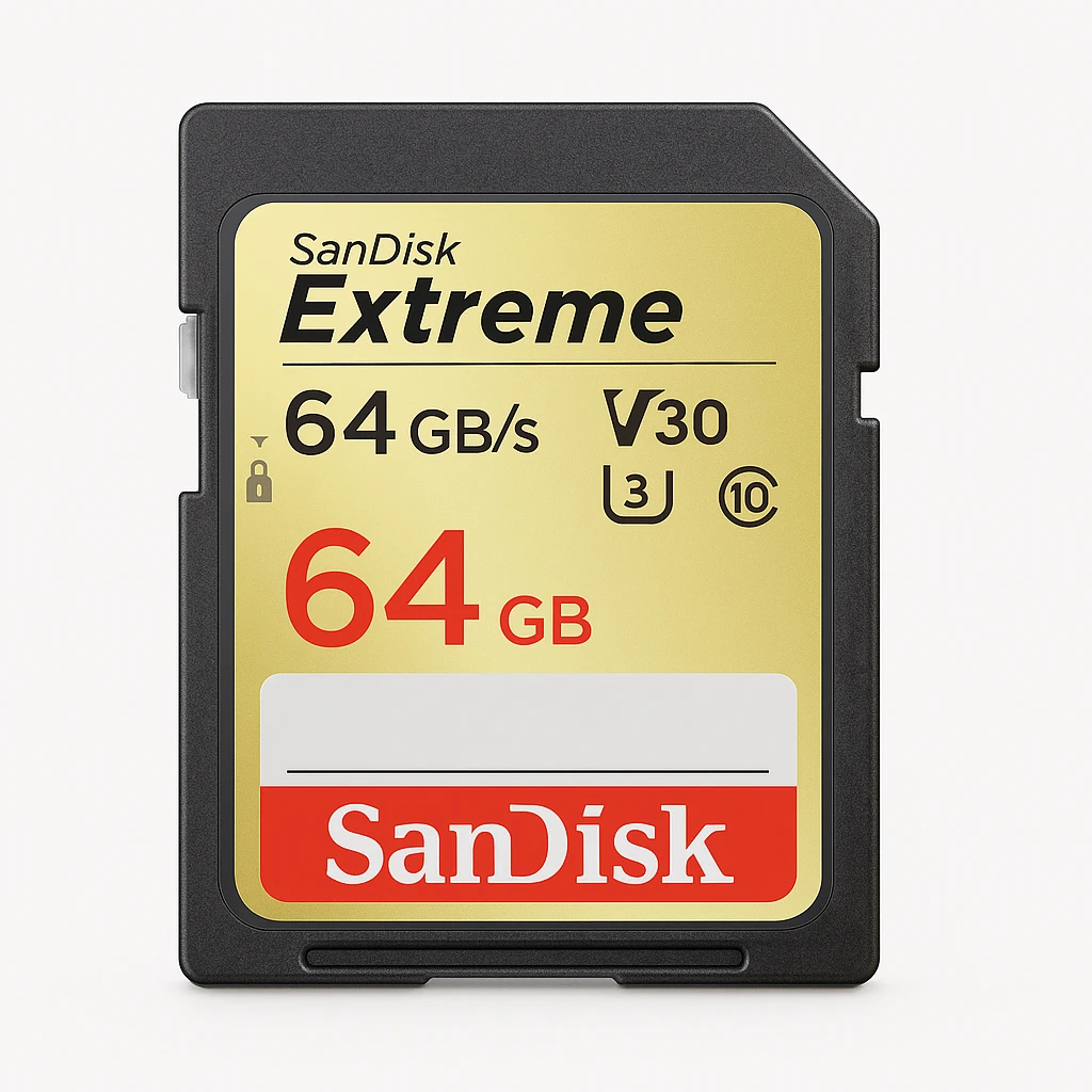 SanDisk Extreme - Tarjeta de memoria flash - 64 GB - Video Class V30 / UHS-I U3 / Class10 - SDXC UHS-I