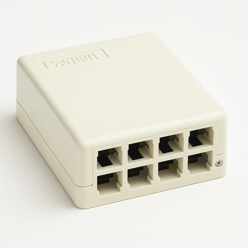 Panduit MINI-COM Multi-Media/Fiber Surface Mount Box - Caja montaje superficie de red - blanco apagado - 6 puertos