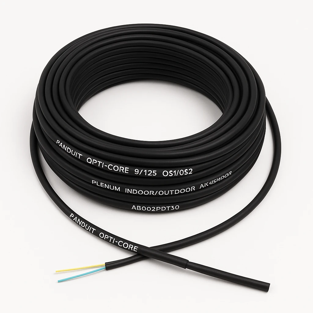 Panduit Opti-Core - Cable al por mayor - fibra óptica - 9/125 micrones - OS1/OS2 - plenum, interior/exterior - negro