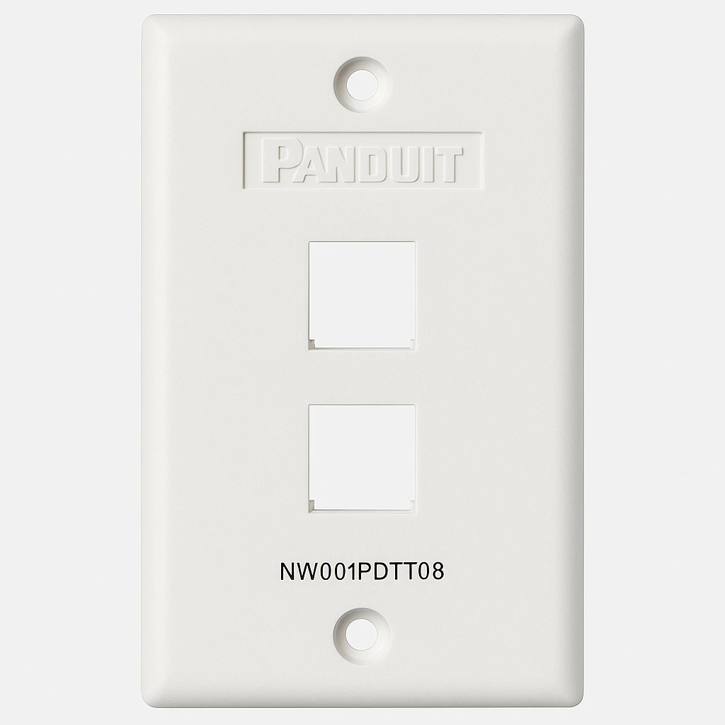 Panduit MINI-COM Classic - Panel frontal - blanco - 2 puertos