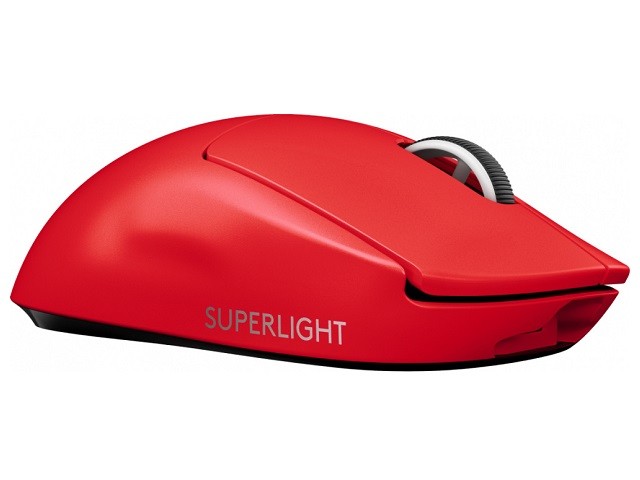 Logitech G PRO X SUPERLIGHT - Ratón - óptico - 5 botones - inalámbrico - 2.4 GHz - receptor USB de Logitech LIGHTSPEED - rojo