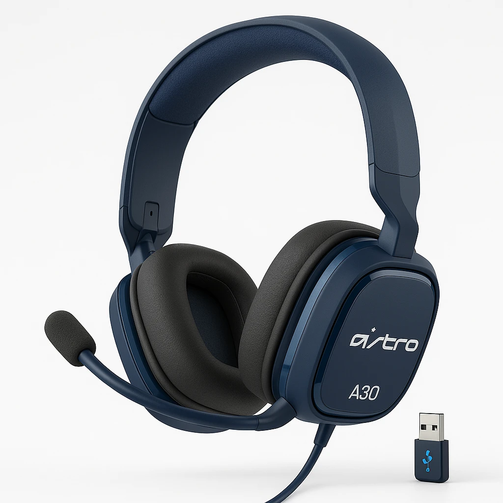 ASTRO Gaming A30 - Para PlayStation - auricular - tamaño completo - Bluetooth / LIGHTSPEED - inalámbrico, cableado - USB-A a través de adaptador Bluetooth, conector de 3,5 mm - marino