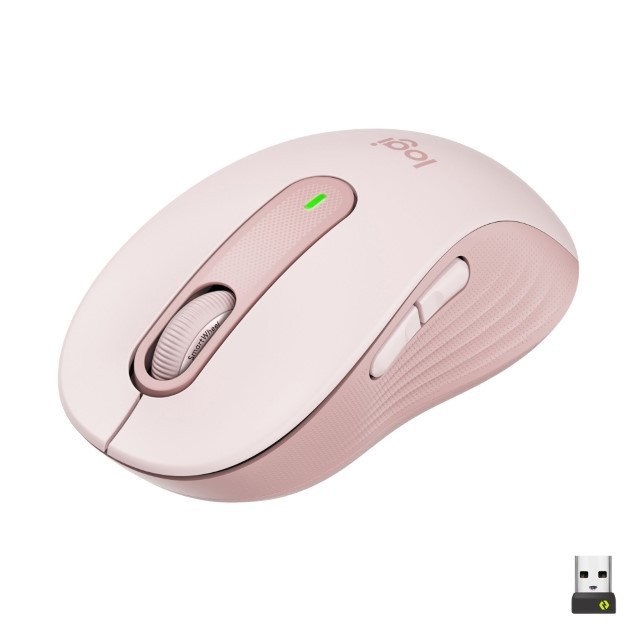 Logitech Signature M650 - Ratón - manos pequeñas - diestro y zurdo - inalámbrico - 2.4 GHz, Bluetooth - receptor de USB Logitech Logi Bolt - rosa
