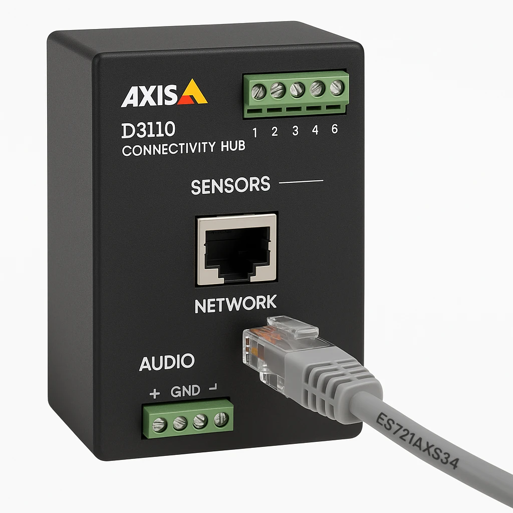Axis D3110 - Hub de conectividad - integración segura de sensores y audio - cableado