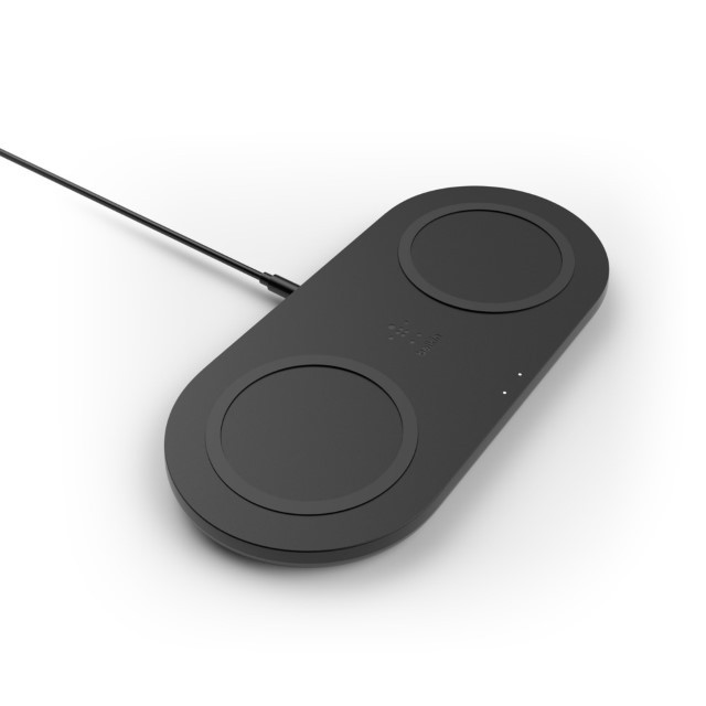 Belkin Dual - Base de carga inalámbrica + adaptador de corriente CA - 10 vatios - negro