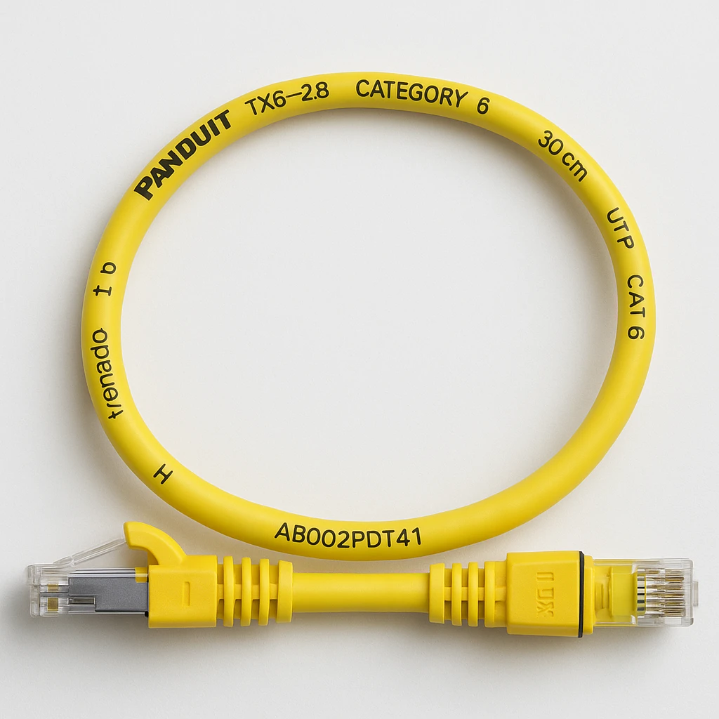 Panduit TX6-28 Category 6 Performance - Cable de interconexión - RJ-45 (M) a RJ-45 (M) - 30 cm - UTP - CAT 6 - atornillado, sin halógenos, trenzado - amarillo