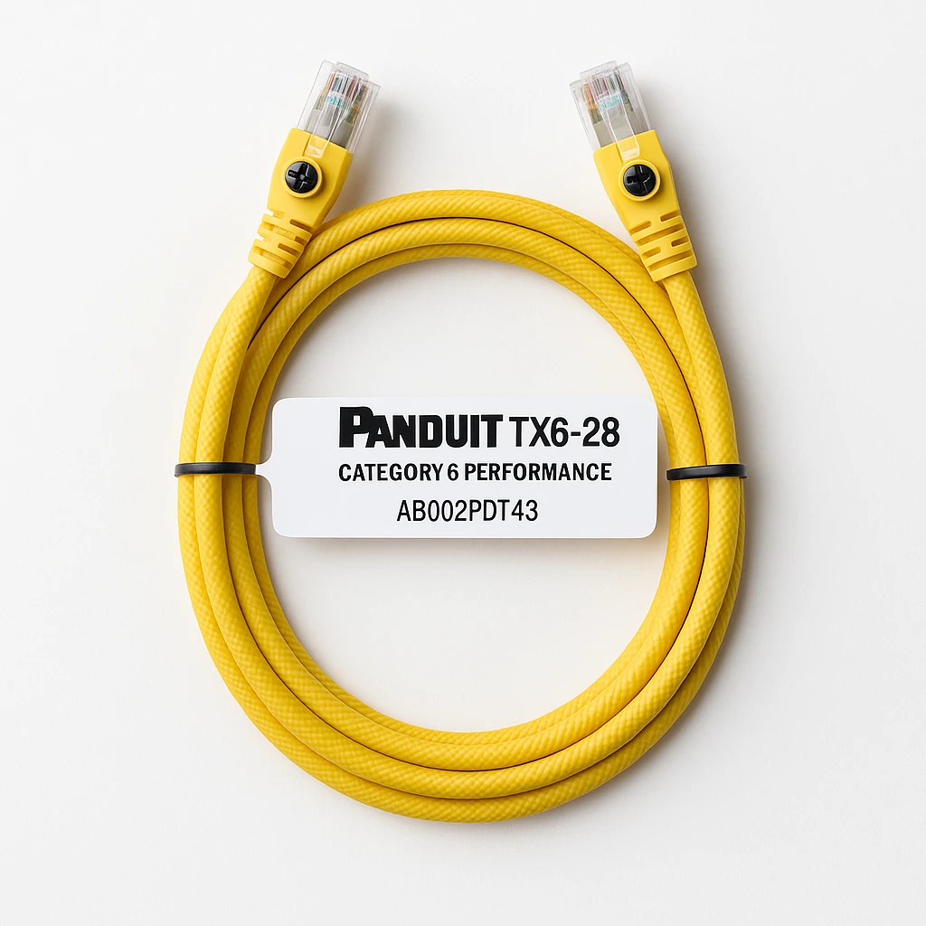 Panduit TX6-28 Category 6 Performance - Cable de interconexión - RJ-45 (M) a RJ-45 (M) - 7.6 m - UTP - CAT 6 - IEEE 802.3at - atornillado, sin halógenos, sin enganches, trenzado - amarillo