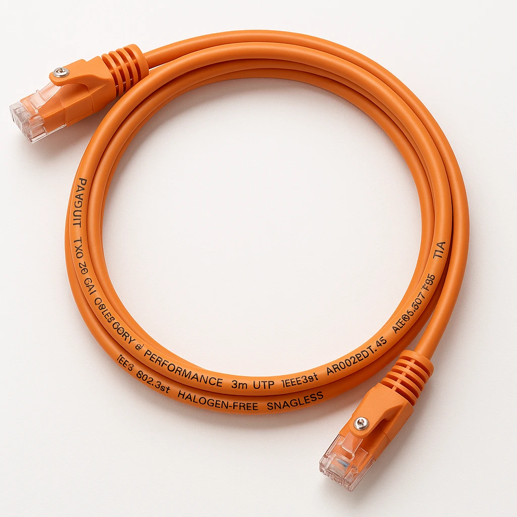 Panduit TX6-28 Category 6 Performance - Cable de interconexión - RJ-45 (M) a RJ-45 (M) - 3 m - UTP - CAT 6 - IEEE 802.3at - atornillado, sin halógenos, sin enganches, trenzado - naranja