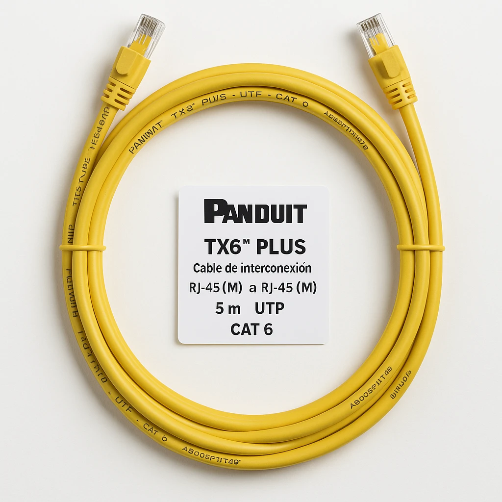 Panduit TX6 PLUS - Cable de interconexión - RJ-45 (M) a RJ-45 (M) - 5 m - UTP - CAT 6 - atornillado, trenzado - amarillo