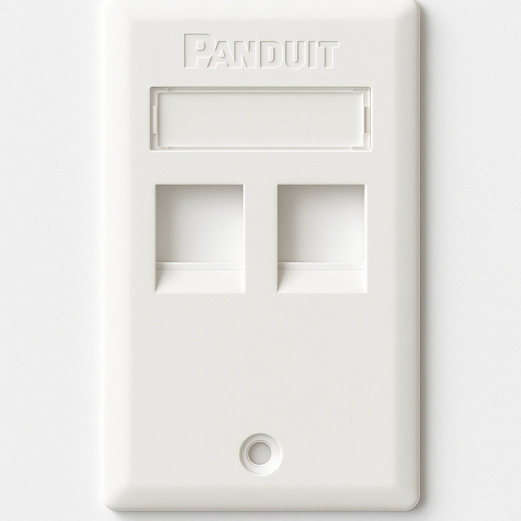 Panduit MINI-COM Classic Series Faceplates with Label and Label Cover - Panel frontal - blanco - 2 puertos